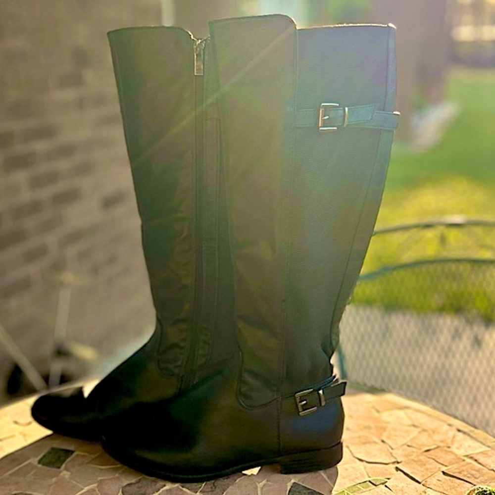 TALL BLACK RIDING BOOTS SIZE 7.5 - Picture 7 of 11